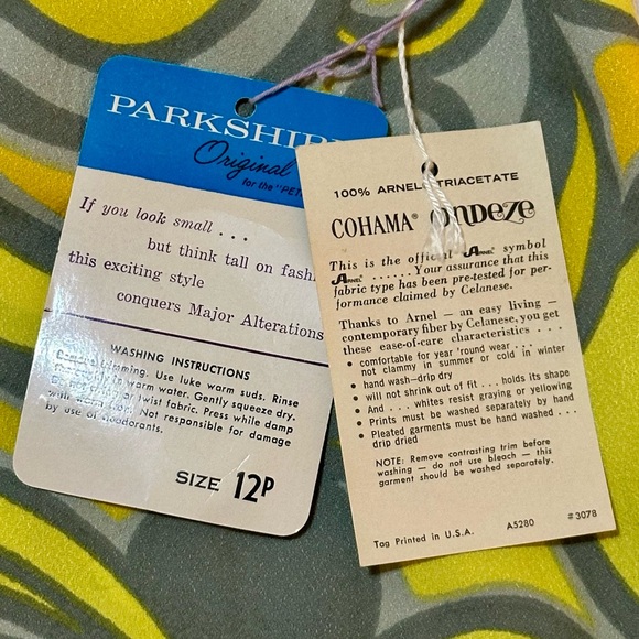 Vintage 1960s Psychedelic Mod Hostess Mini Dress Deadstock Women’s Size 12P NWT - Picture 6 of 11